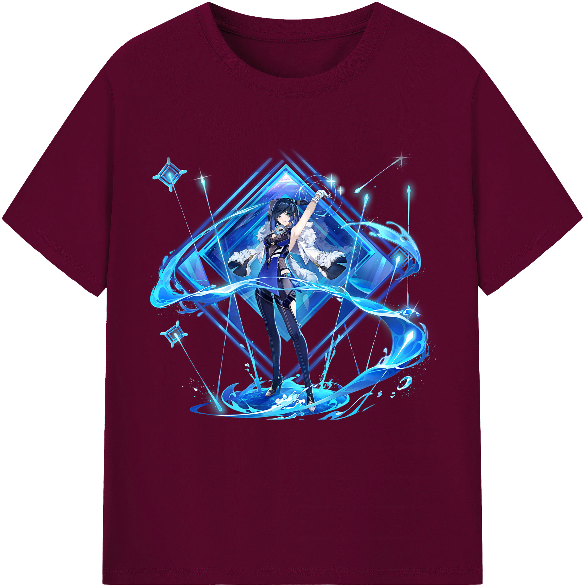 げんし神 夜兰 やらん genshin Yaran レディースカジュアルプリントTシャツ（綿100％）